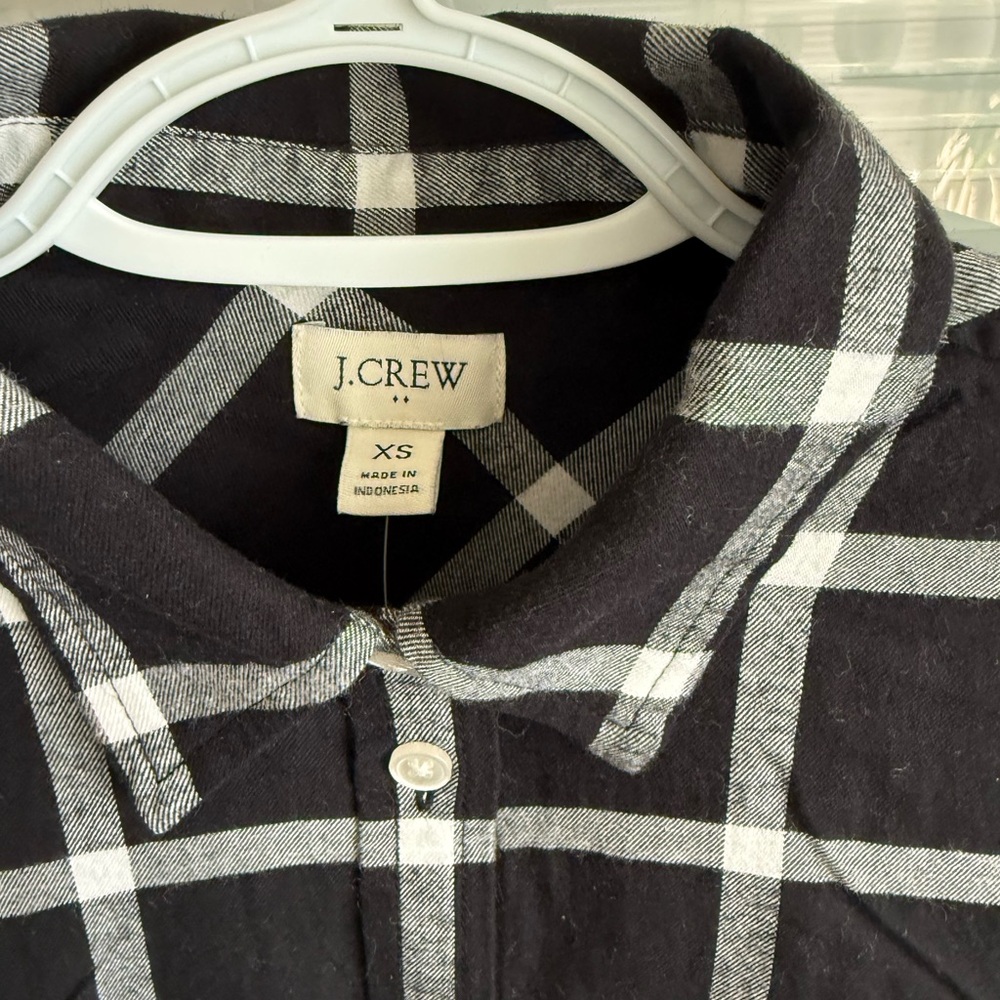 J. Crew Black and White Plaid Button-Down Shirt - Picture 3 of 6